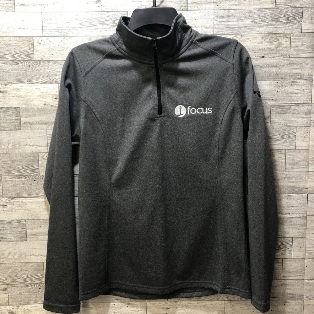 THE NORTH FACE Women's (Size S) Gray 1/4 Zip Mock Neck Logo Focus Pullover
